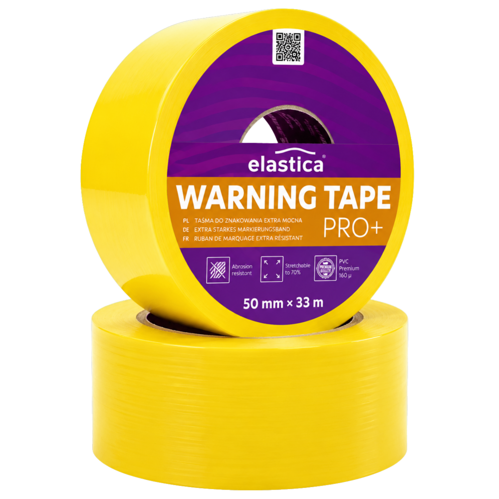 Taśma Ostrzegawcza Elastica PREMIUM PVC 50mm/33m YELLOW