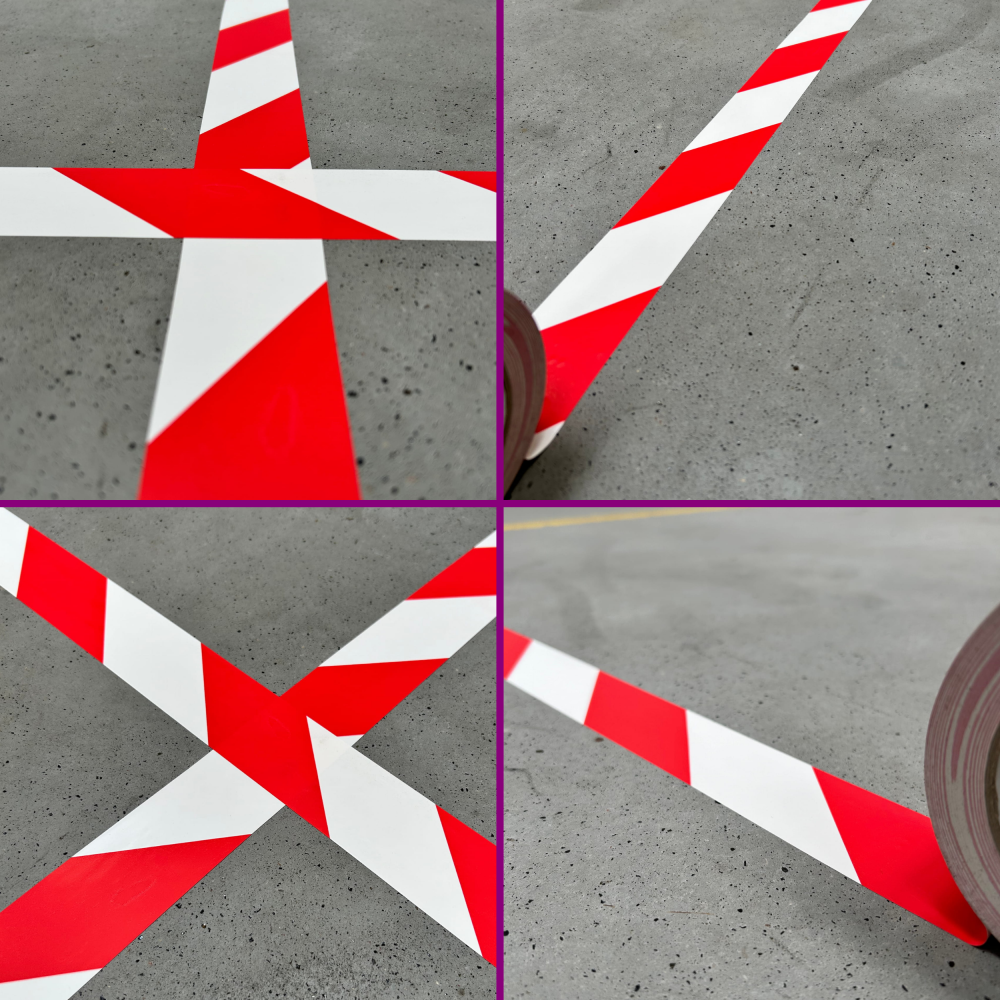 Taśma Ostrzegawcza Elastica PREMIUM PVC 50mm/33m WHITE/RED