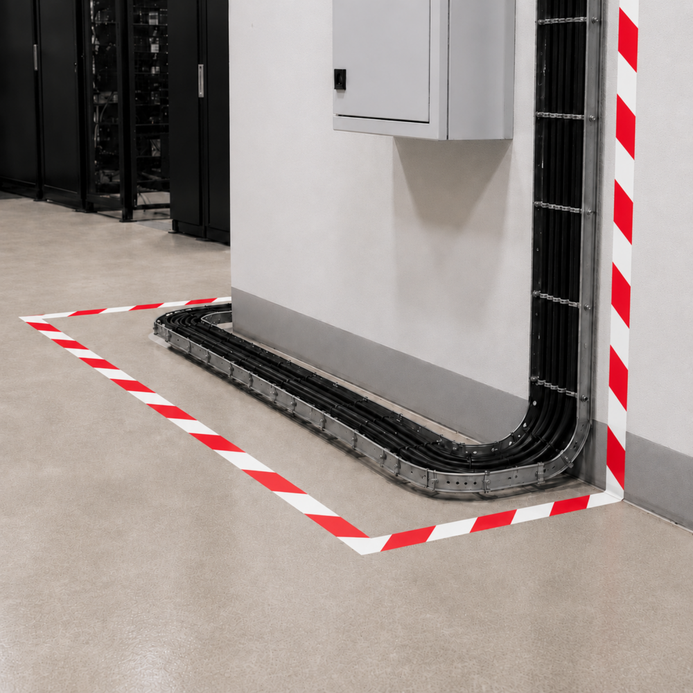 Taśma Ostrzegawcza Elastica PREMIUM PVC 50mm/33m WHITE/RED