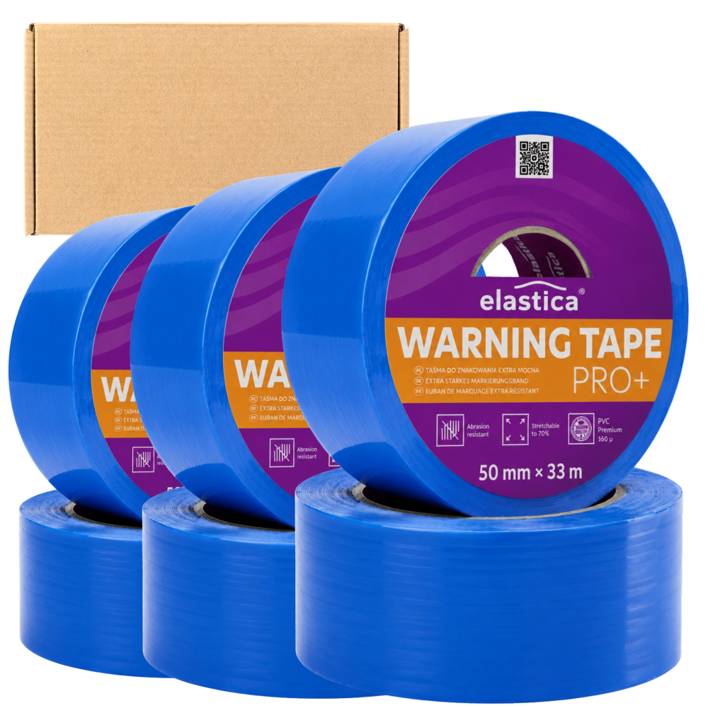 18x Taśma Ostrzegawcza Elastica PREMIUM PVC 50mm/33m  BLUE