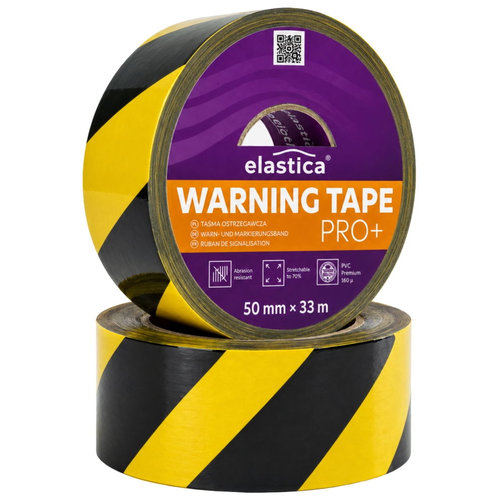 Taśma Ostrzegawcza Elastica PVC 50/33m TO YELLOW/BLACK PRO