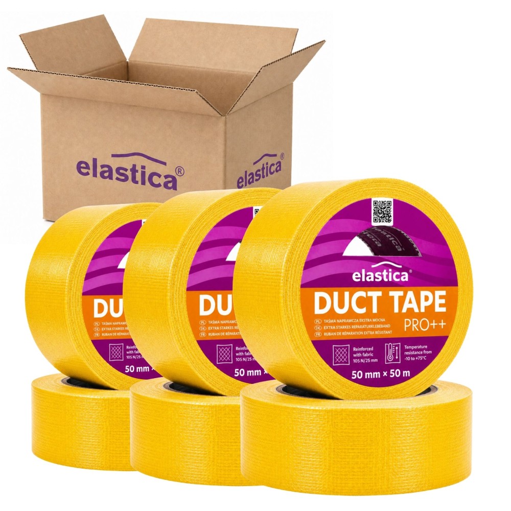 Taśma naprawcza uszczelniająca DUCT TAPE YELLOW Elastica 50mm/50m TB421 Żółta Gaffer Gaffa