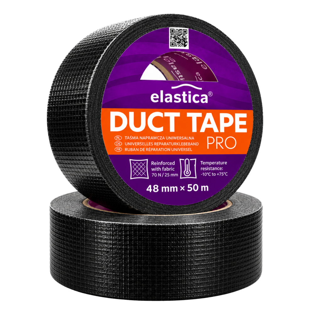 Taśma naprawcza uszczelniająca DUCT TAPE BLACK Elastica 48mm/50m PRO CZARNA Gaffer Gaffa