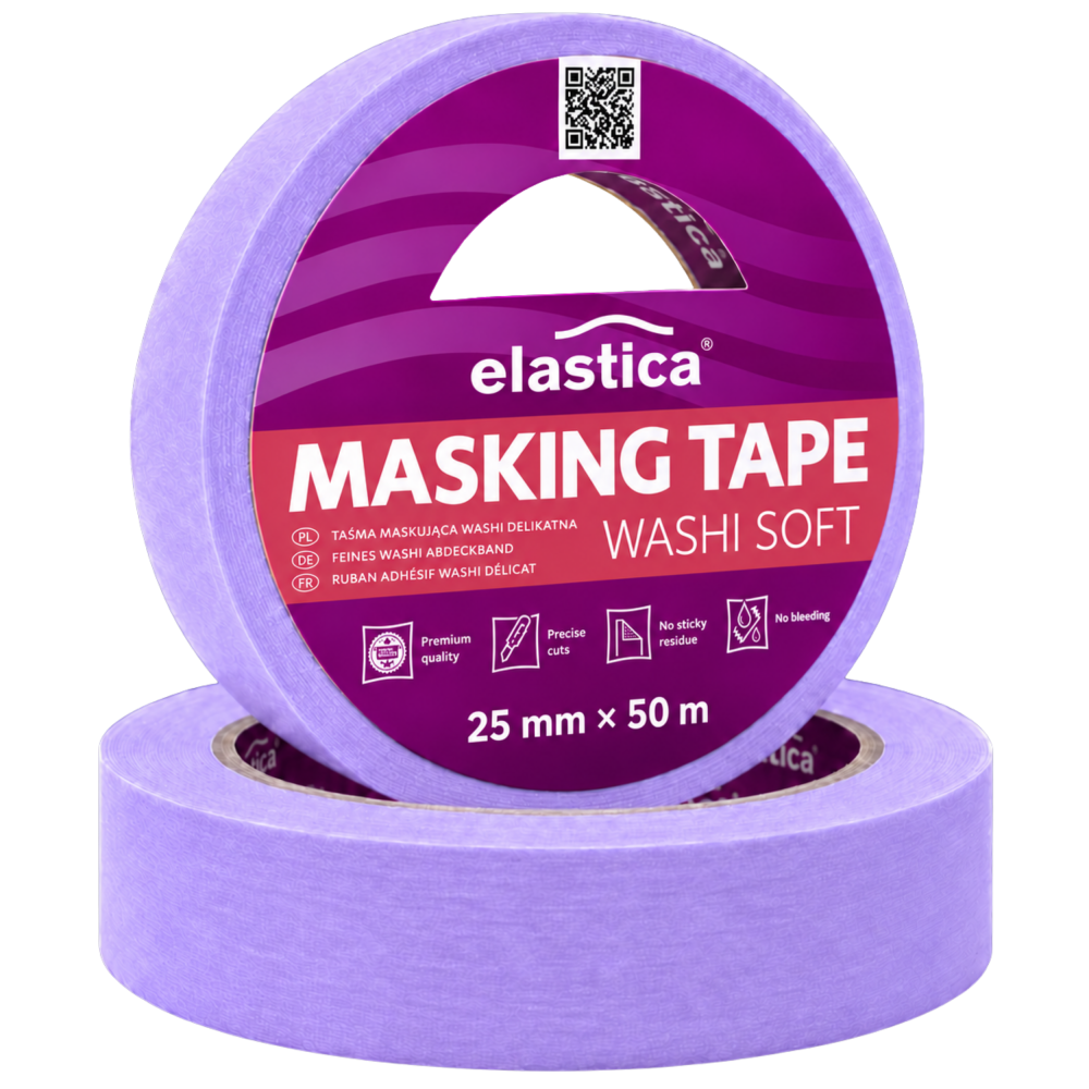 Taśma maskująca Elastica  JAPAN WASHI SOFT VIOLET 25mm/50m 
