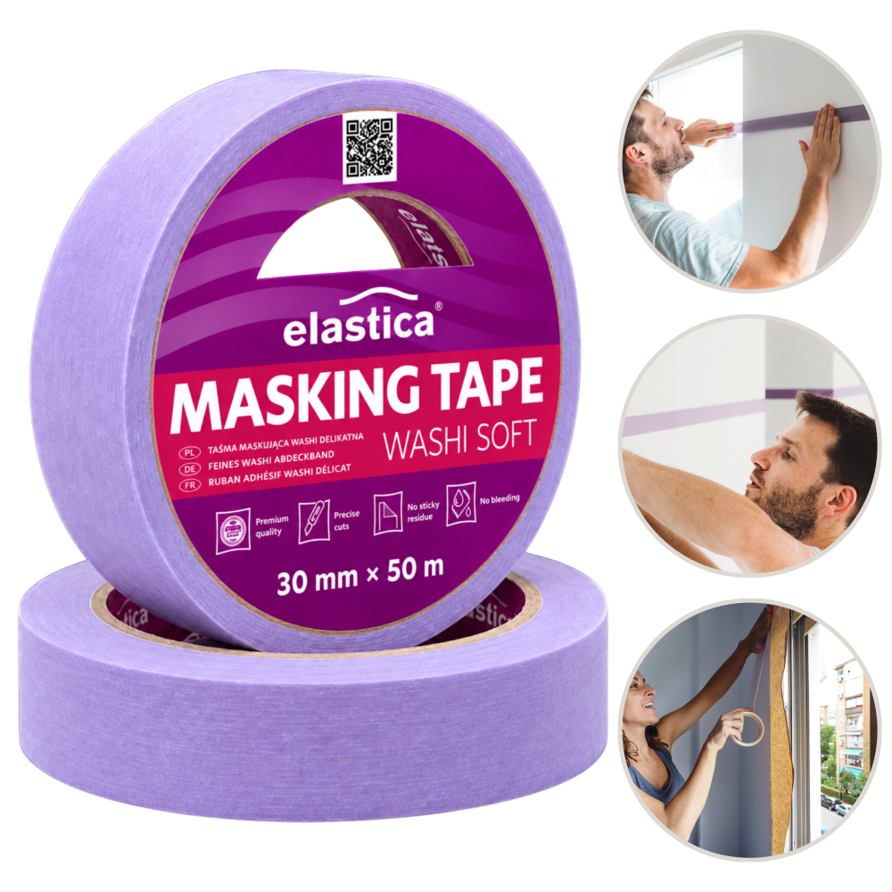 Taśma maskująca Elastica  JAPAN WASHI SOFT VIOLET 30mm/50m 