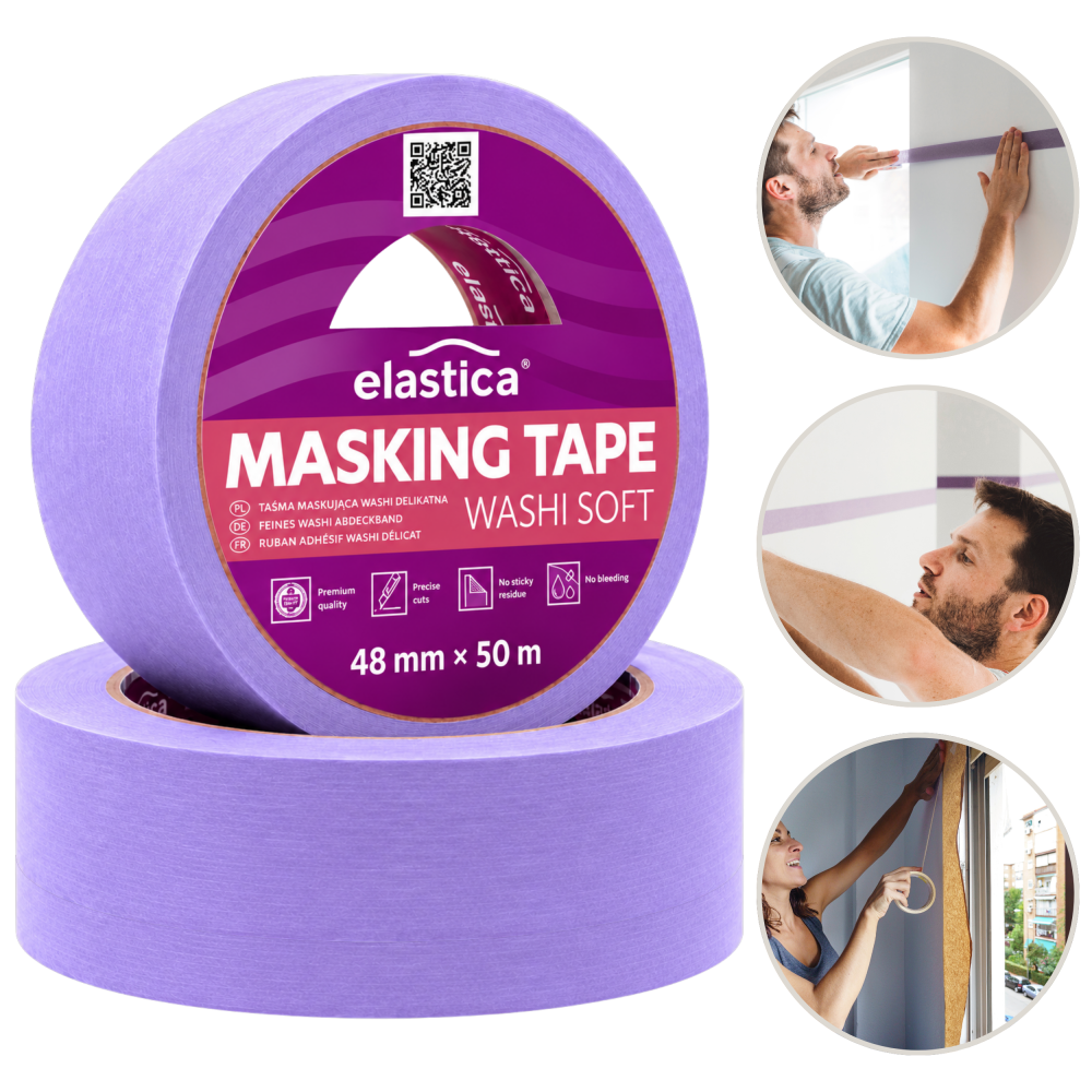 Taśma maskująca Elastica  JAPAN WASHI SOFT VIOLET 48mm/50m 