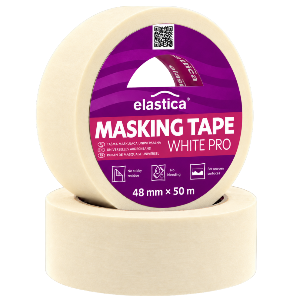 Taśma maskująca uniwersalna 48mm/50m Elastica WHITE PRO