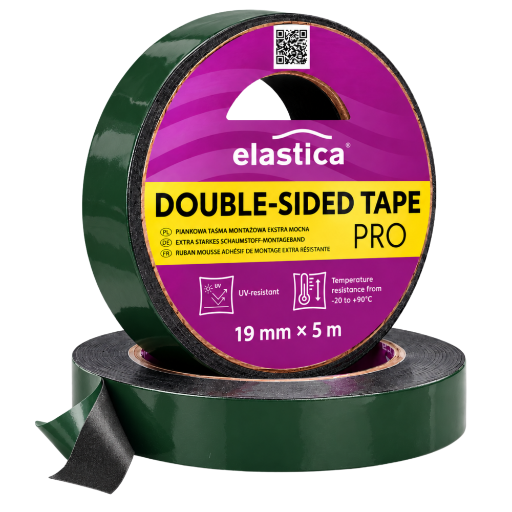 Taśma dwustronna piankowa Elastica PRO 19mm/5m BLACK