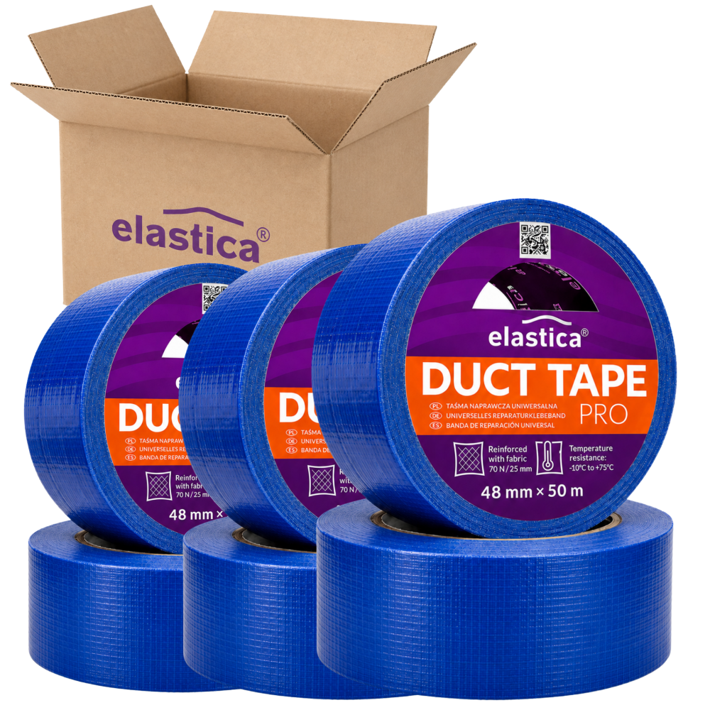 24x Taśma naprawcza uszczelniająca DUCT TAPE PRO BLUE Elastica 48mm/50m NIEBIESKA Gaffer Gaffa