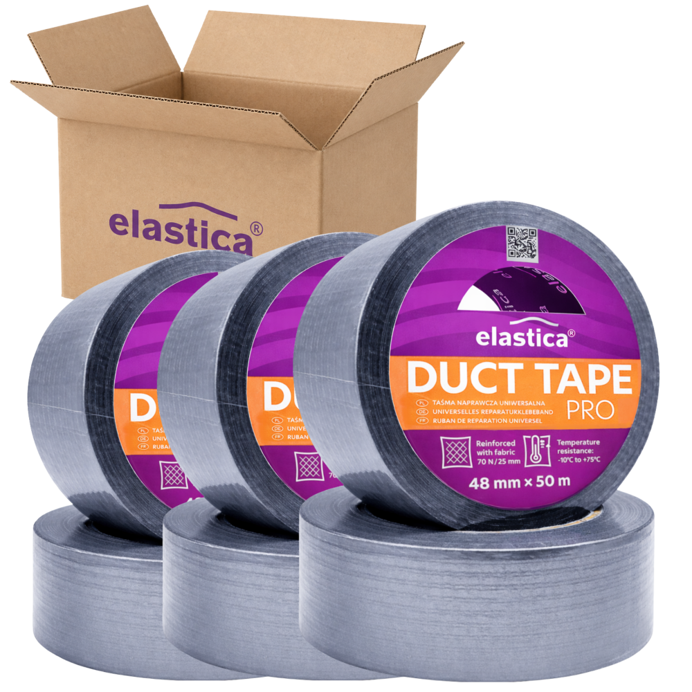 24x Taśma naprawcza DUCT TAPE PRO SILVER Elastica 48mm/50m  Gaffer Gaffa