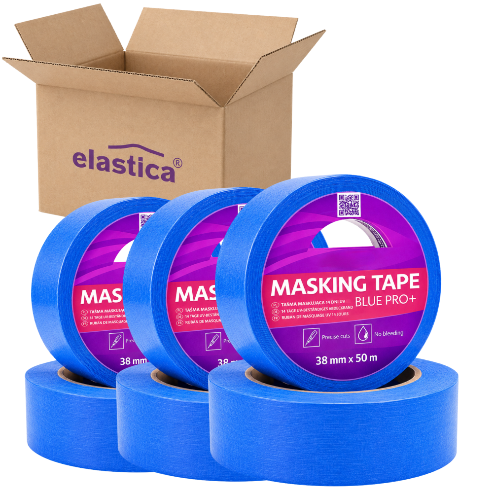 32x Taśma maskująca malarska 14 dni Elastica UV 38/50m BLUE PRO + 