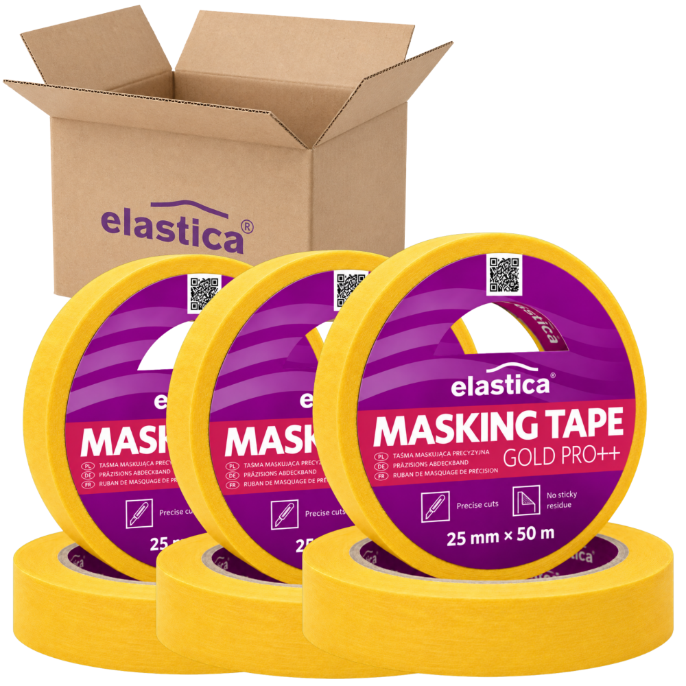 48x Taśma maskująca precyzyjna 25mm/50m Elastica  GOLD PRO ++