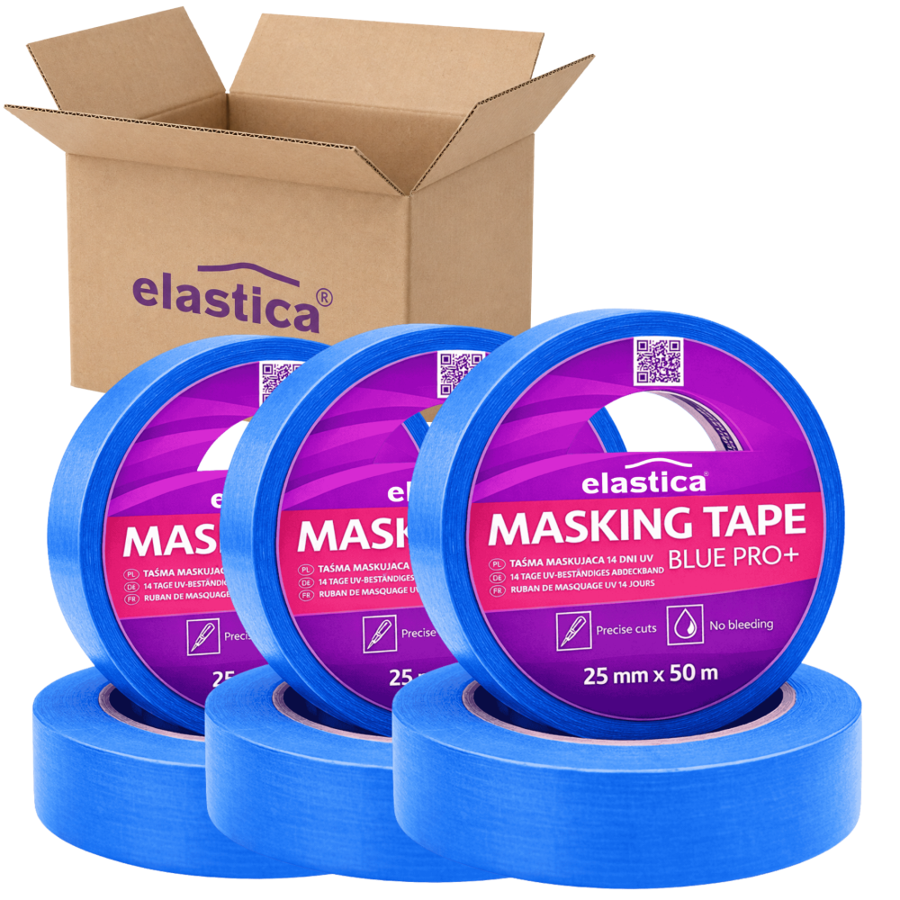 48x Taśma maskująca malarska 14 dni Elastica UV 25/50m BLUE PRO + 