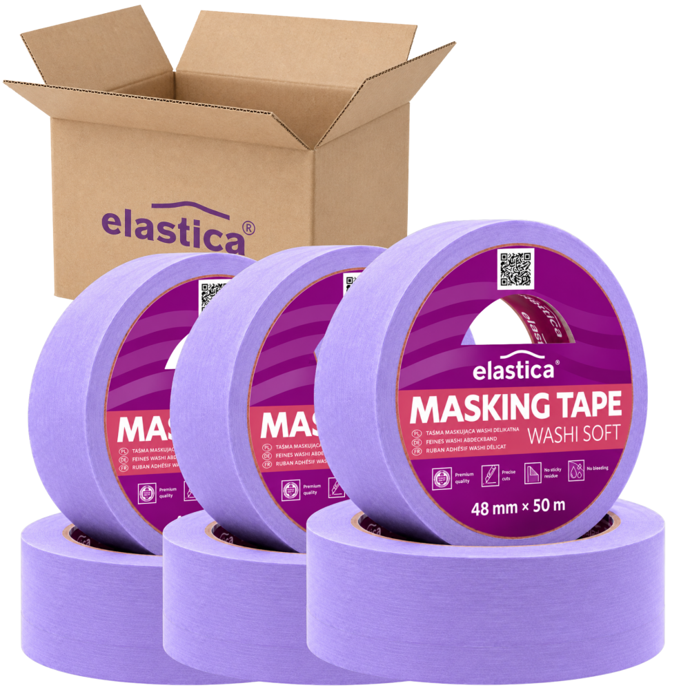 24x Taśma maskująca Elastica  JAPAN WASHI SOFT VIOLET 48mm/50m 