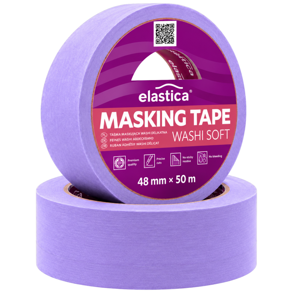 24x Taśma maskująca Elastica  JAPAN WASHI SOFT VIOLET 48mm/50m 