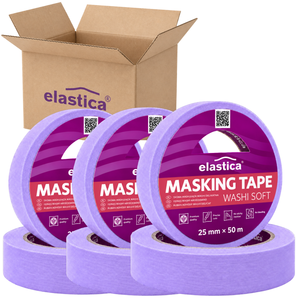 48x Taśma maskująca Elastica  JAPAN WASHI SOFT VIOLET 25mm/50m 