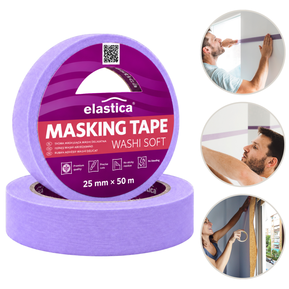 48x Taśma maskująca Elastica  JAPAN WASHI SOFT VIOLET 25mm/50m 