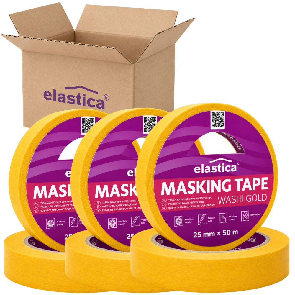 48x Taśma maskująca Elastica  JAPAN WASHI GOLD 25mm/50m 