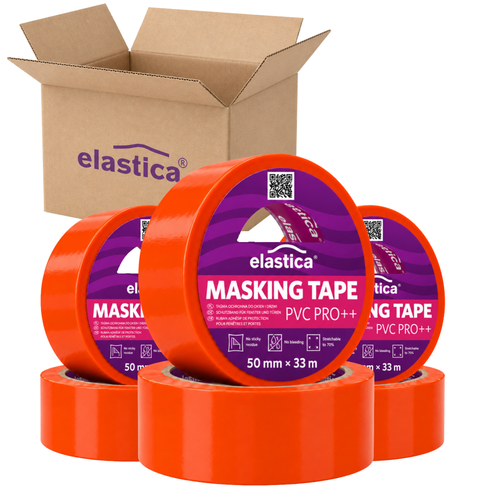 36x Taśma maskująca Elastica Soft PVC PRO++ do ram okiennych  50mm/33m 