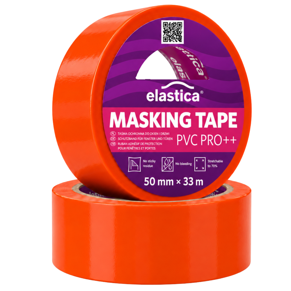 36x Taśma maskująca Elastica Soft PVC PRO++ do ram okiennych  50mm/33m 