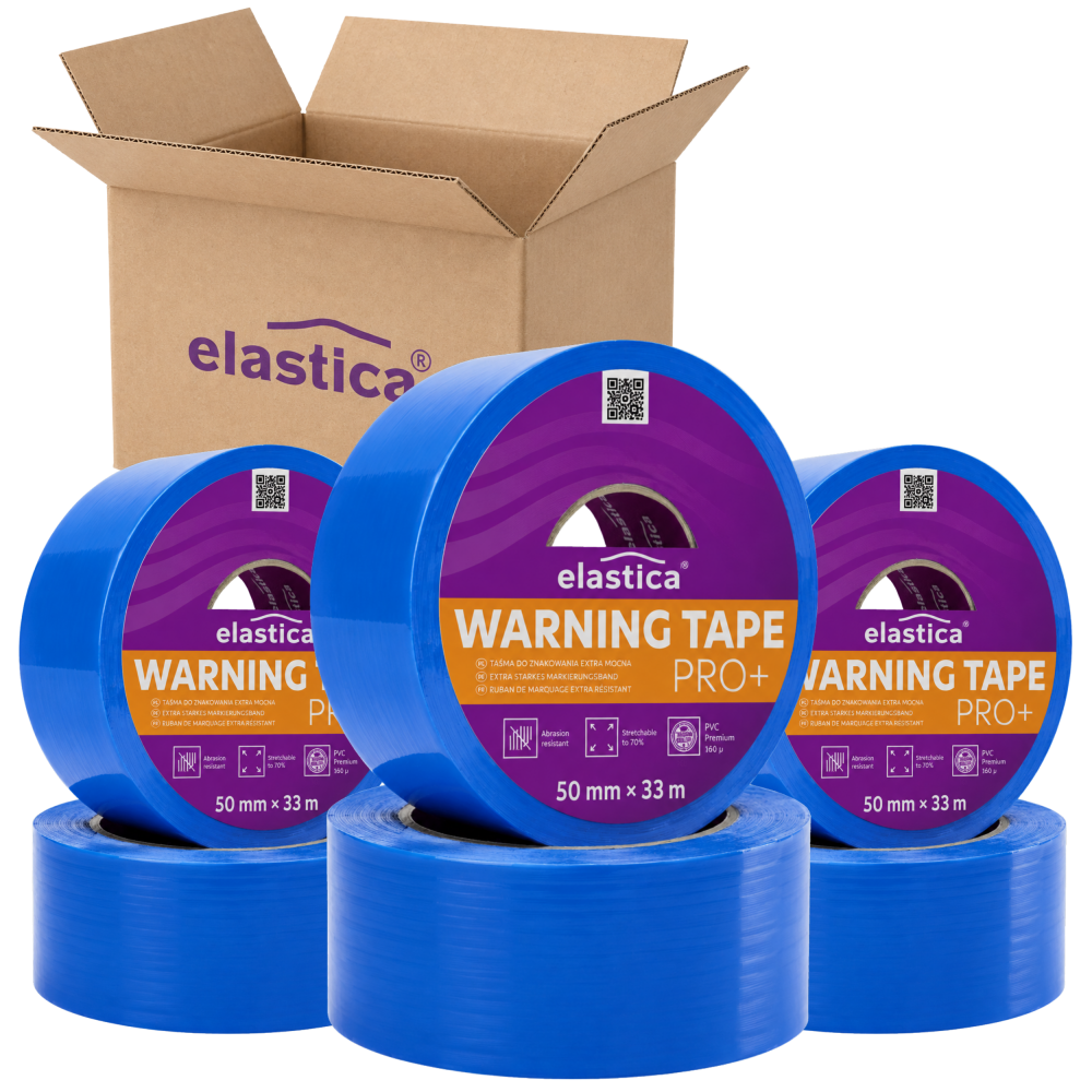 18x Taśma Ostrzegawcza Elastica PRO+ PVC 50mm/33m  BLUE