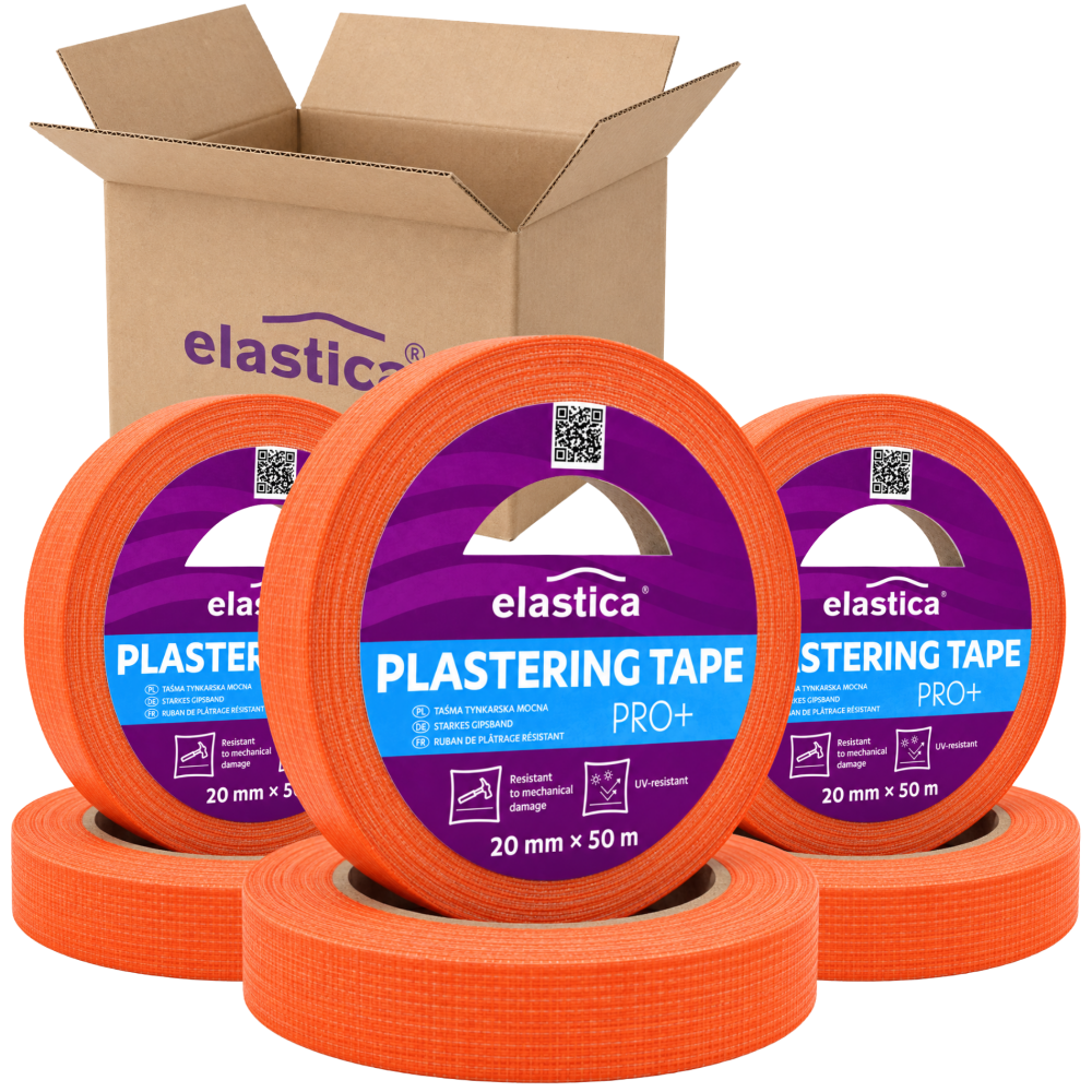 60x Taśma Tynkarska wąska BONI Elastica PRO+ 20mm/50m  ORANGE