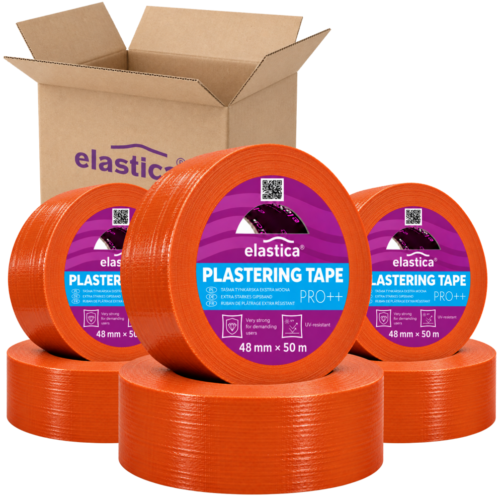 24x Taśma Tynkarska Profesjonalna Elastica PRO++ 48mm/50m ORANGE