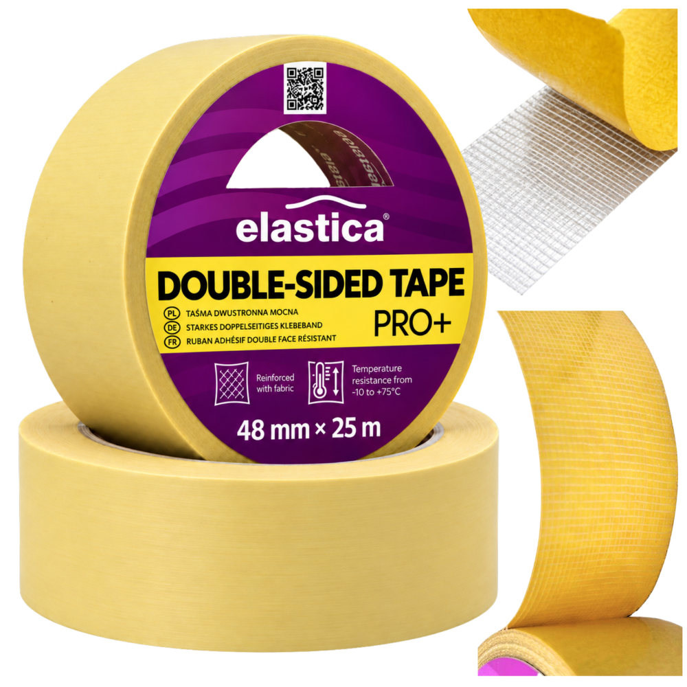Taśma dwustronna wzmocniona Elastica PRO + 48/25m