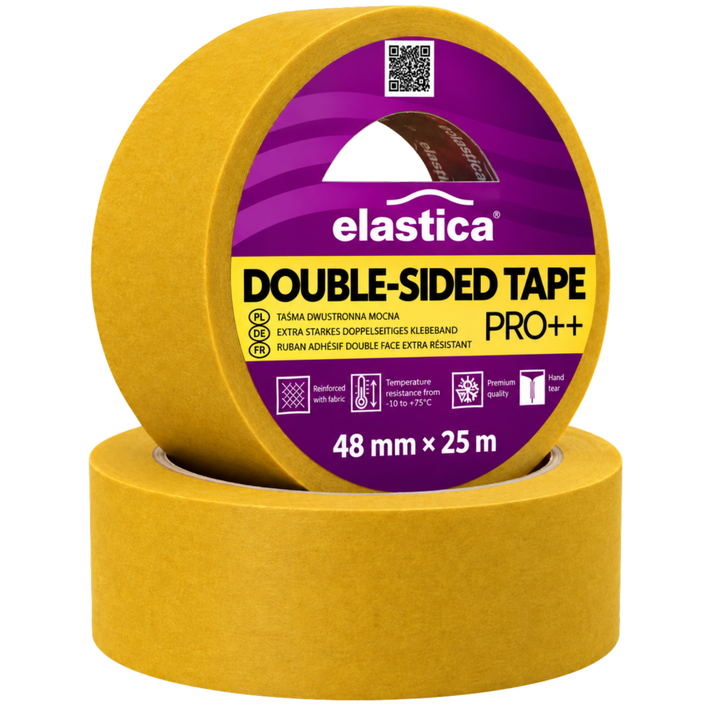 Taśma dwustronna PET Elastica PRO ++ 48mm/25m  
