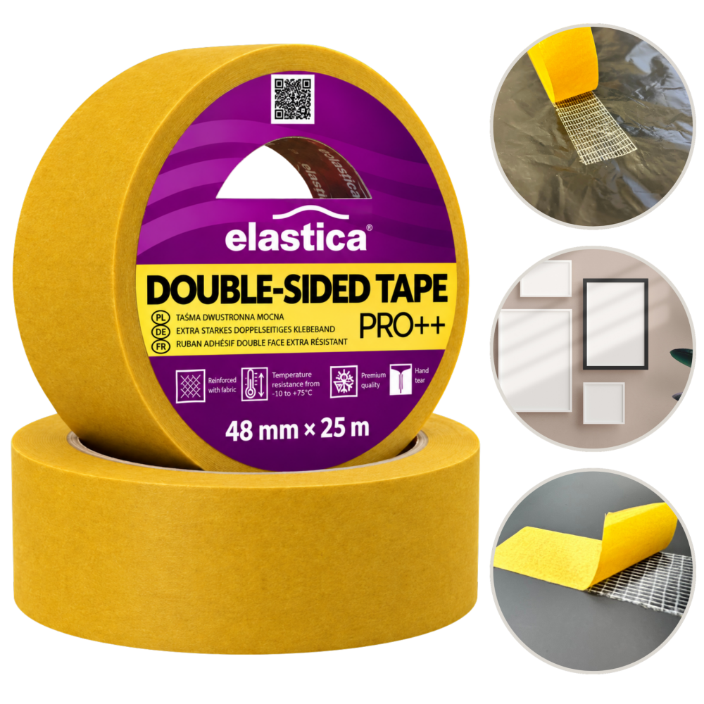Taśma dwustronna PET Elastica PRO ++ 48mm/25m  