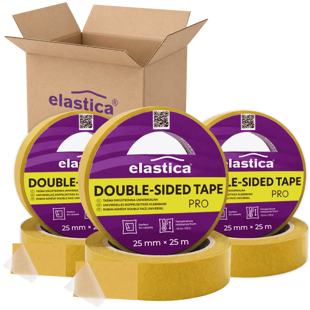 72x Taśma dwustronna uniwersalna Elastica PRO 25mm/25m przezroczysta