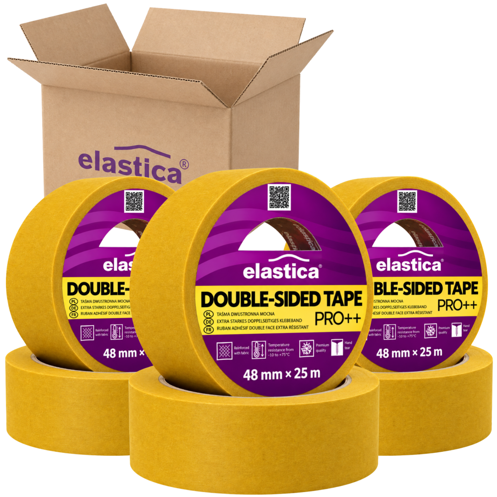 36x Taśma dwustronna PET Elastica PRO ++ 48mm/25m
