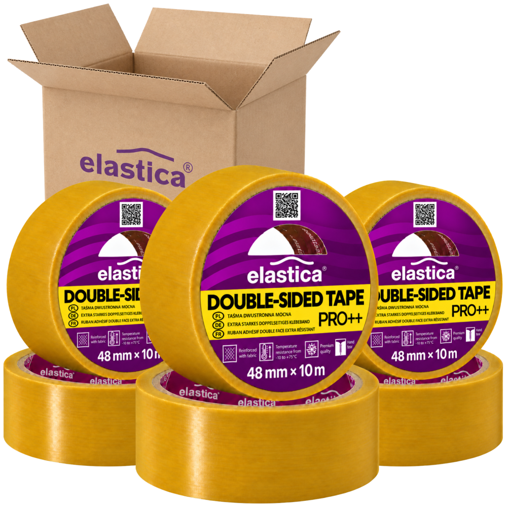 36x Taśma dwustronna PET Elastica PRO ++ 48mm/10m
