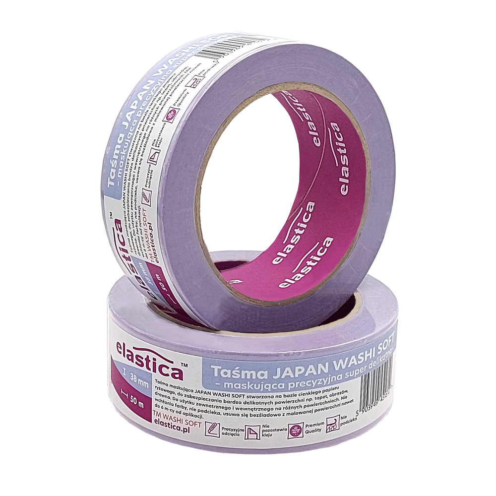 Taśma maskująca Elastica  JAPAN WASHI SOFT VIOLET 38mm/50m 