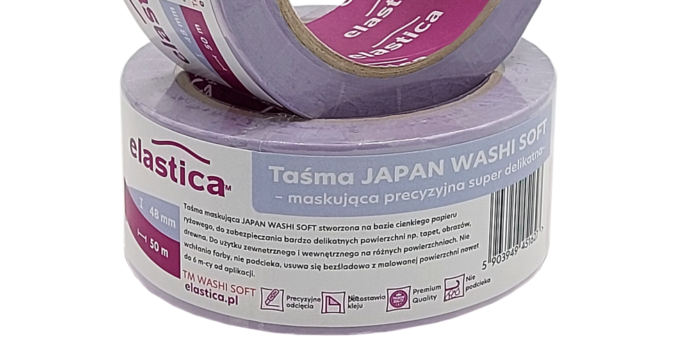 Taśma maskująca Elastica  JAPAN WASHI SOFT VIOLET 48mm/50m 