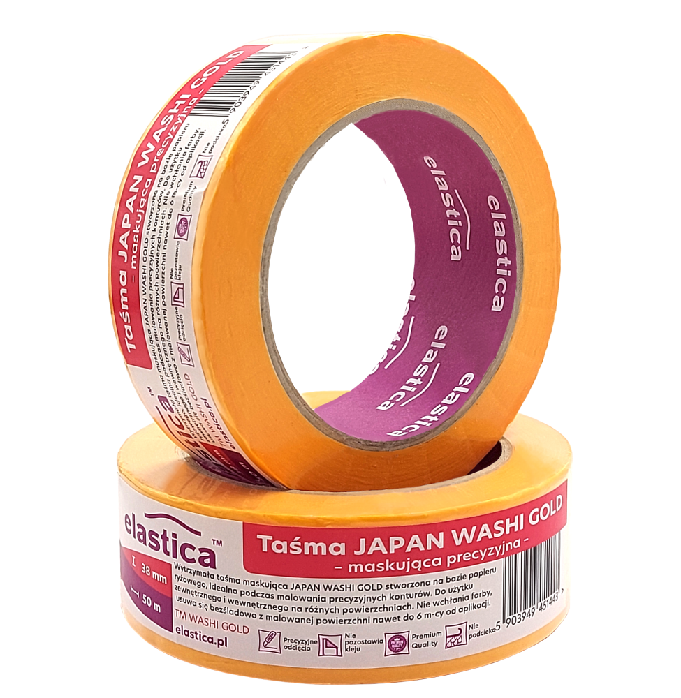 Taśma maskująca Elastica  JAPAN WASHI GOLD 38mm/50m 