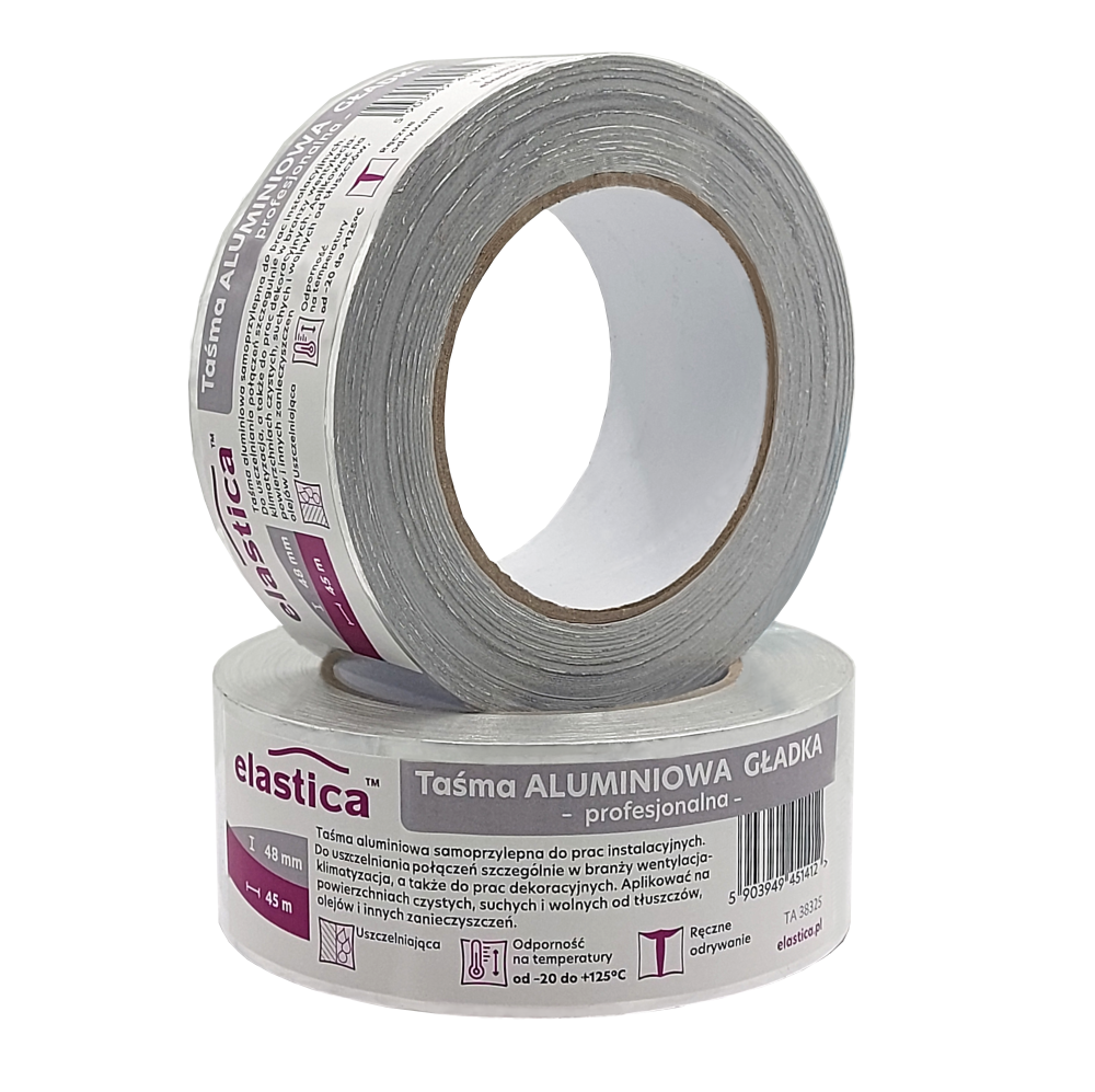 Taśma Aluminiowa  Gładka Elastica TA 38325 48mm/45m Srebrna