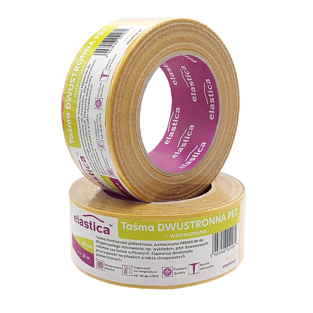 Taśma dwustronna PET Elastica 22101 PREMIUM 48mm/25m   