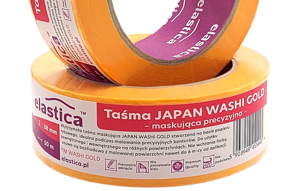 32x Taśma maskująca Elastica  JAPAN WASHI GOLD 38mm/50m 