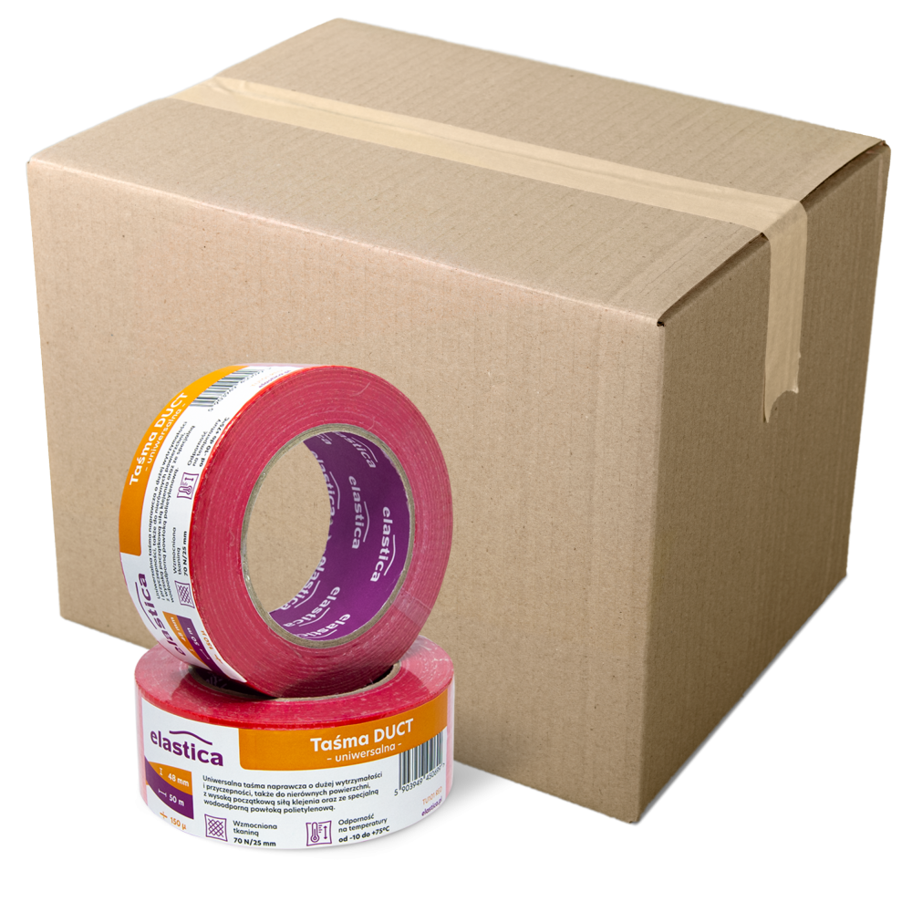 24x Taśma naprawcza DUCT TAPE RED Elastica 48mm/50m TU101 Gaffer Gaffa 