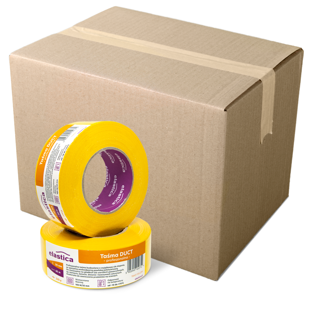 24x Taśma naprawcza DUCT TAPE YELLOW Elastica 50mm/50m TB421 Gaffer Gaffa