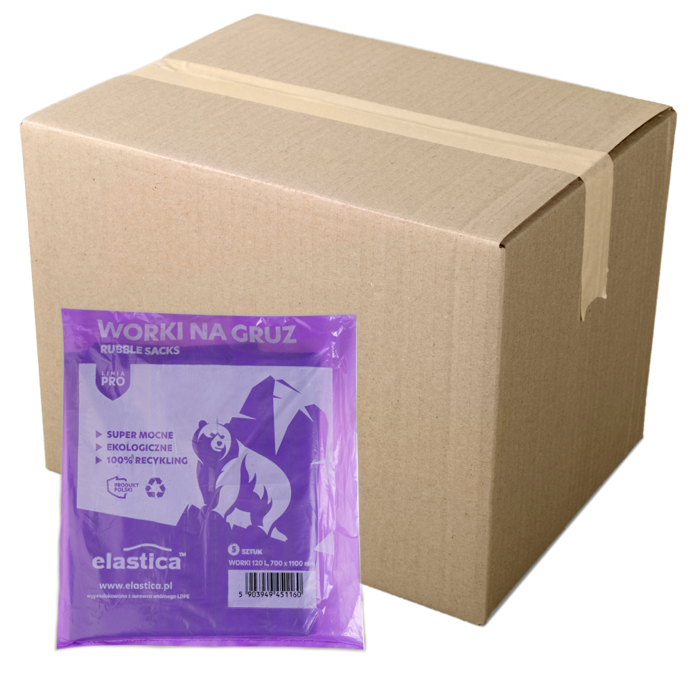 125x Worki budowlano-remontowe na gruz Elastica 120 litrów 
