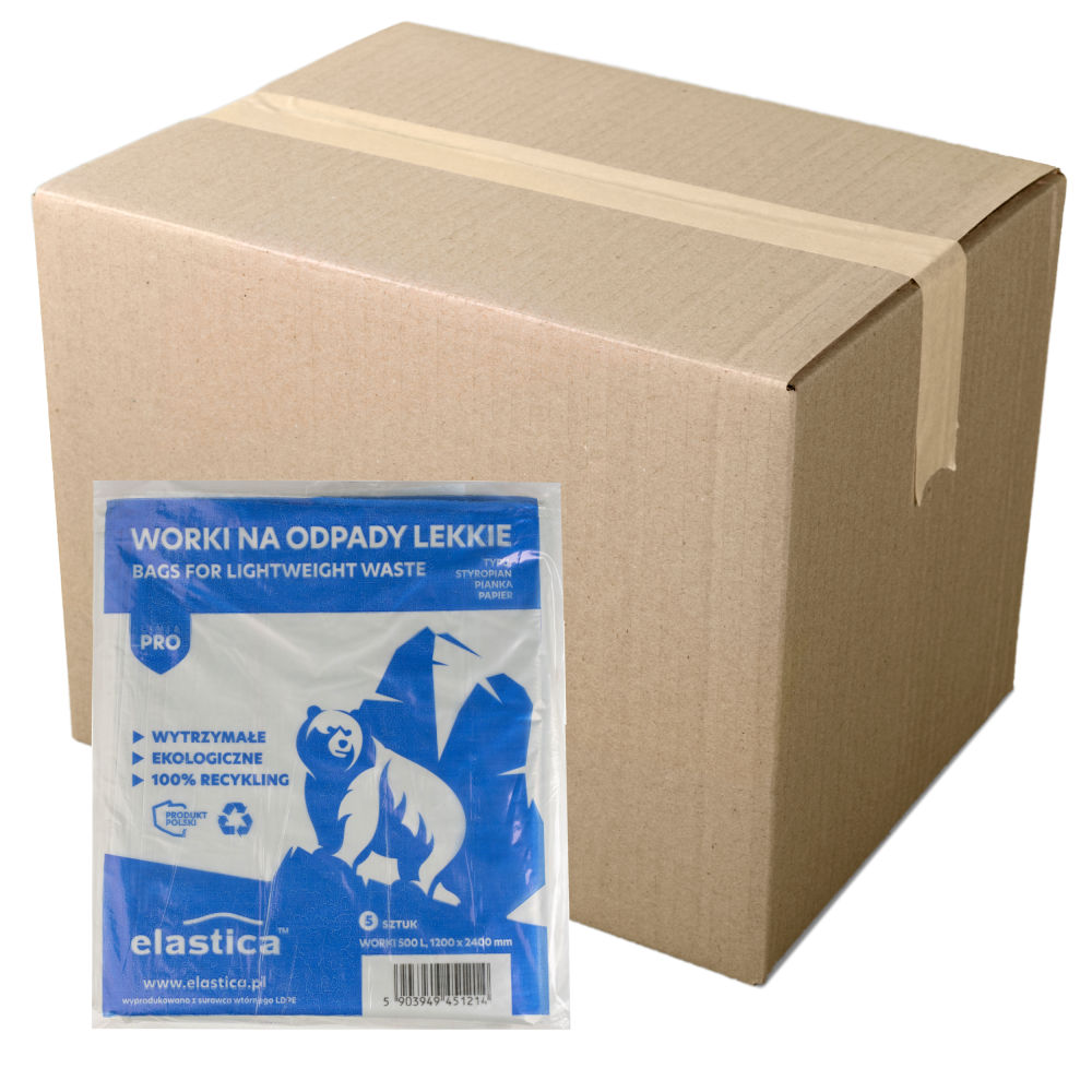 75x Worki na odpady lekkie budowlane Elastica 500 litrów