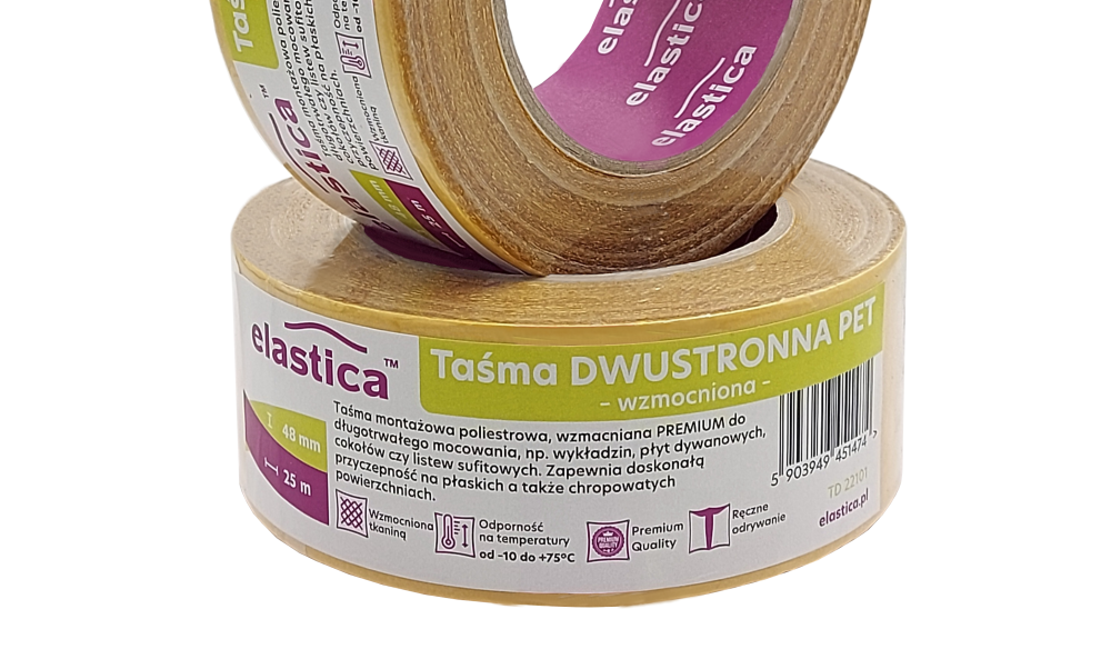 36x Taśma dwustronna PET Elastica 22101 PREMIUM 48mm/25m 