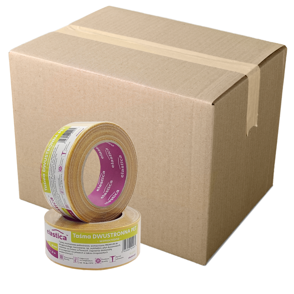 36x Taśma dwustronna PET Elastica 22101 PREMIUM 48mm/25m 