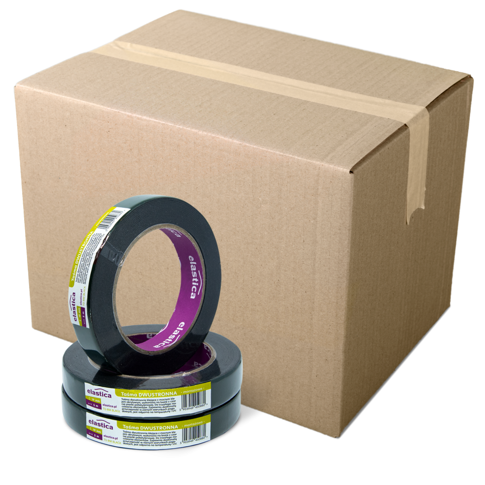 96x Taśma dwustronna piankowa czarna Elastica 19/5m TD RM BLACK 
