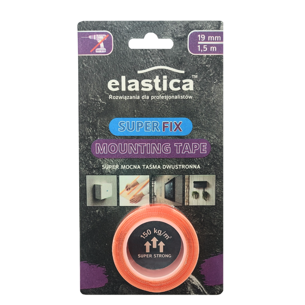 Taśma dwustronna Elastica SUPER-FIX  MOUNTING TAPE 19/1,5m