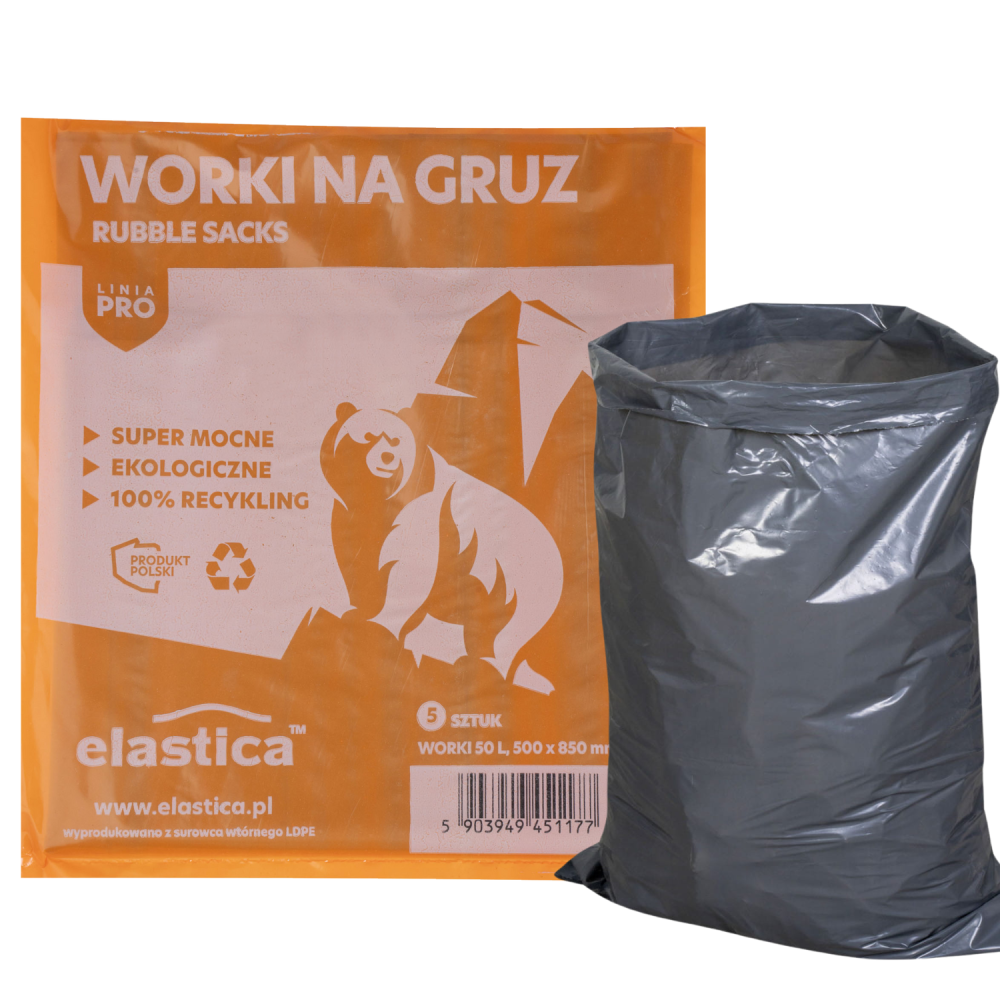 Worki budowlano-remontowe na gruz Elastica 50 litrów 