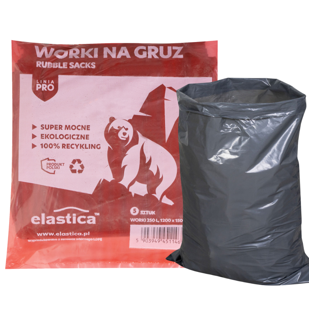 Worki budowlano-remontowe na gruz Elastica 250 litrów 