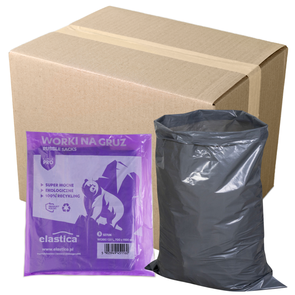 125x Worki budowlano-remontowe na gruz Elastica 120 litrów 